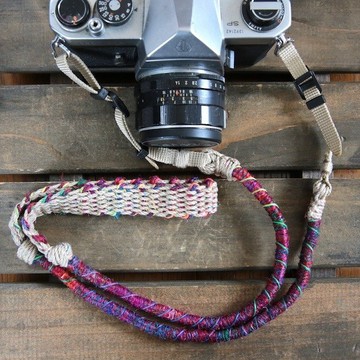 約100-110cm/Crazy-color麻繩麻繩相機背帶/腰帶