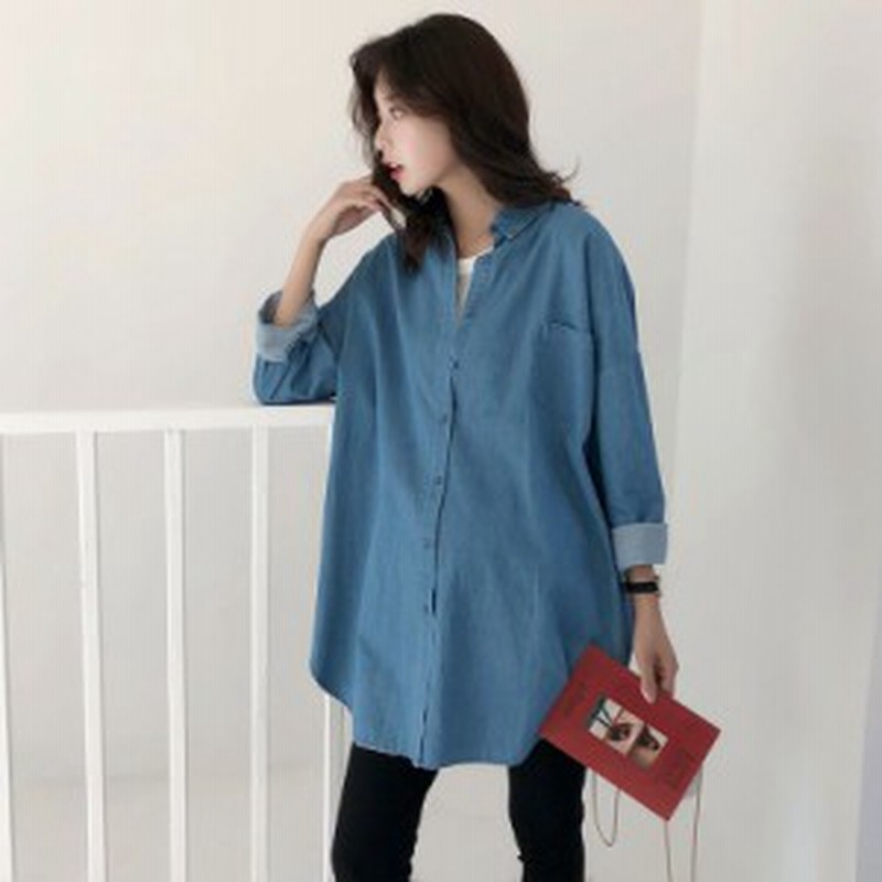 マタニティ ワンピース マタニティデニムシャツワンピース 授乳期もok カジュアル 大人 着回し インスタ 流行 人気 ブルー オフィス 海外 通販 Lineポイント最大1 0 Get Lineショッピング