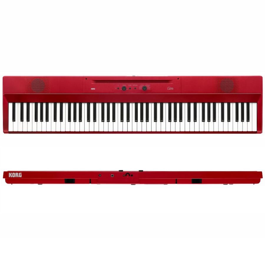 電子ピアノ 88鍵盤 KORG L1SP Liano  METALIC RED コルグ X型スタンド 椅子 ペダル (ゴールド）ヘッドホン セット  メタリックレッド