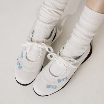 Ann’S X Sanrio三麗鷗 大耳狗喜拿聯名 鞋面小蝴蝶結 瑪莉珍Q彈德訓鞋2cm-白