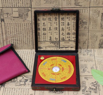 集福堂羅盤4寸16層綜合羅盤精準風水八卦羅盤靈敏天池純銅面板