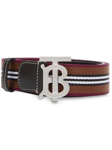 Burberry - Icon Stripe logo-buckle belt - men - Polyamide/Calf Leather - 105 - Brown