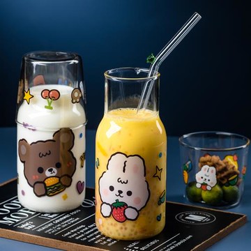 玻璃杯家用水杯帶蓋茶杯女夏ins風大容量杯子高硼硅網紅高級感