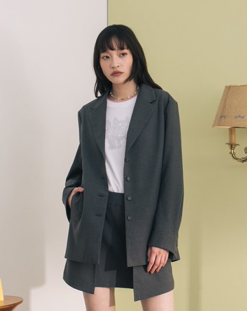 雙色織紋襯衫袖西裝外套(兩色)