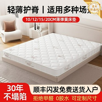 【薄款高箱適配】彈簧床墊 乳膠床墊 椰棕床墊 榻榻米床墊 薄墊 10/12/15cm厚度 獨立袋裝彈簧 軟硬雙面 高箱床專用