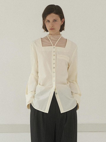 ANTE SQUARE NECK STRING BLOUSE(BL-4257)