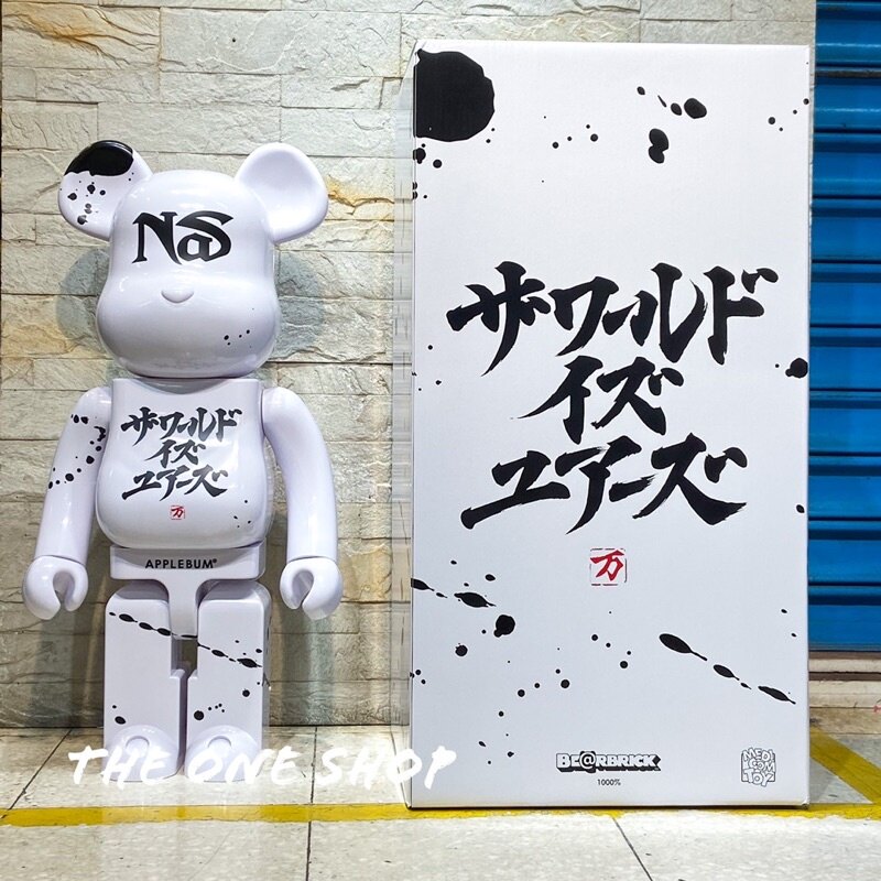 TheOneShop BE@RBRICK x NAS x APPLEBUM 聯名 日文書法 庫柏力克熊 1000%