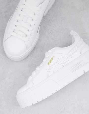 Puma Mayze chunky trainers in triple white