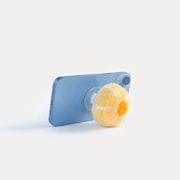 黃色粉褶菌-手工簇絨立體蘑菇手機支架-羊毛/手工/追劇/畢業禮物