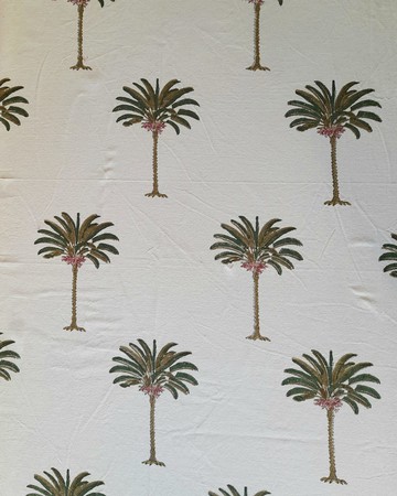 Lemon Hand-Printed Cotton Tablecloth