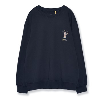 5th STREET｜山形｜中性｜微醺啤酒刺繡長袖T恤｜黑色