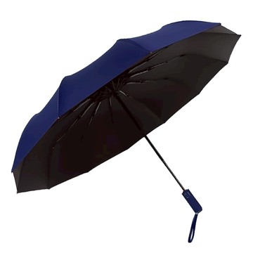 十二骨黑膠自動傘 防潑水布料 重460g 一入  深藏青