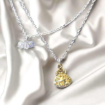 MODACore 摩達客 - 碎鑽小包雙層項鍊 (F SIZE)