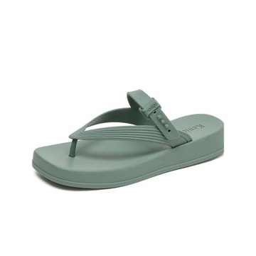 網紅透氣厚底人字拖夏季沙灘人字鞋2025新款百搭東大門坡跟人字拖