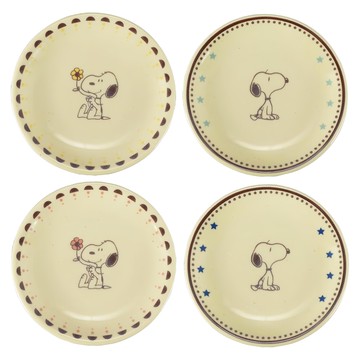 yamaka 山加商店 Snoopy 陶瓷盤組(220160)日本製  15.5cm  史奴比  4個
