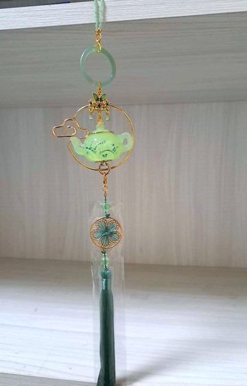 微光系列【碧玉小茶壺】 ~吊飾 ∕ 禁步(led燈可換電池)