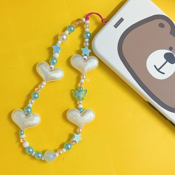 Heartmade 白色大心心手機繩