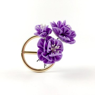 Kaika Ato / 山茶茶-紫-三件組 / つまみ細工 花簪
