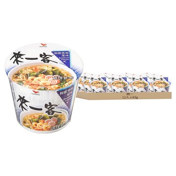 統一 來一客 鮮蝦魚板風味杯麵 63g  12入