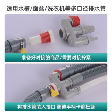🔥slk嚴選🔥洗烘套裝洗衣機加長下水三通接頭洗手盆幹壁掛洗衣機排水管二合一嚴選