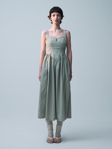 Nylon Corset Dress_Light Khaki