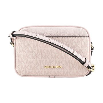 MICHAEL KORS Jet Set滿版標誌相機斜背包-小/粉