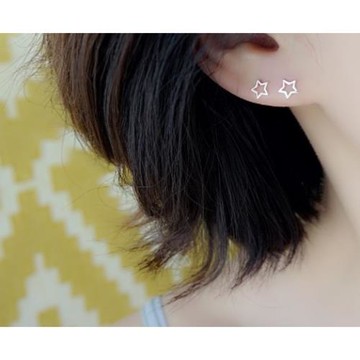 925純銀五角星星耳釘