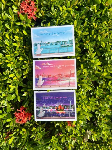 原創明信片 香港維多利亞港海景 3款
