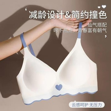 台灣出貨【甜心內衣】夏季薄款透氣舒適果凍內衣 裸感無痕內衣 軟支撐內衣 少女風小胸聚攏上託薄款 無痕無鋼圈運動內衣