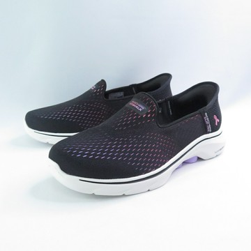 Skechers 125255WBKMT 女健走鞋 GO WALK 7 HOPE 粉紅絲帶限定款 寬楦 瞬穿 黑x紫粉