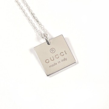 [日本直送，二手，狀況良好] GUCCI 項鍊，方形板，925銀，珠寶，配件