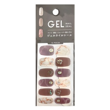 GEL 凝膠指甲貼 易貼易卸 12個貼紙  款式隨機  1組