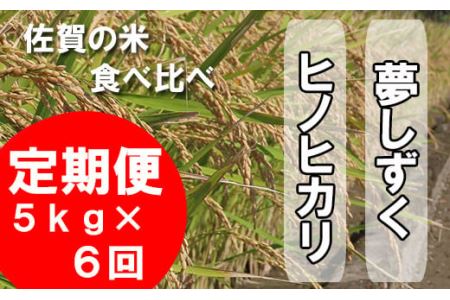 佐賀米食べ比べセット5kg×6回定期便（夢しずく・ヒノヒカリ） E-94