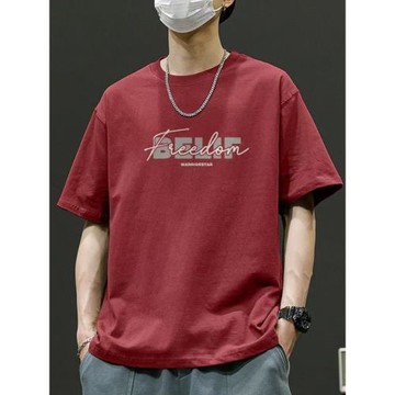 港風美式復古潮牌重磅100%純棉短袖T恤男夏季ins潮流寬松痞帥半袖