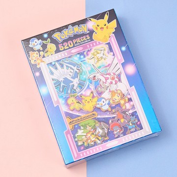 寶可夢｜520片盒裝拼圖 皮卡丘 波加曼 帝牙盧卡 帕路奇亞 拼圖 教具 玩具 學習 親子 JF157 文具旗艦店