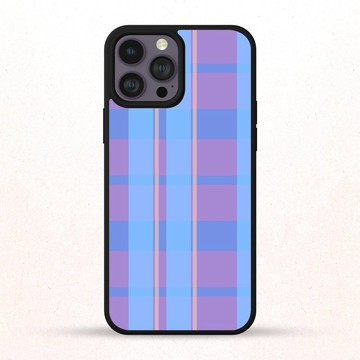 復古藍色格子圖案 12 吋 iPhone 手機殼 三星手機殼