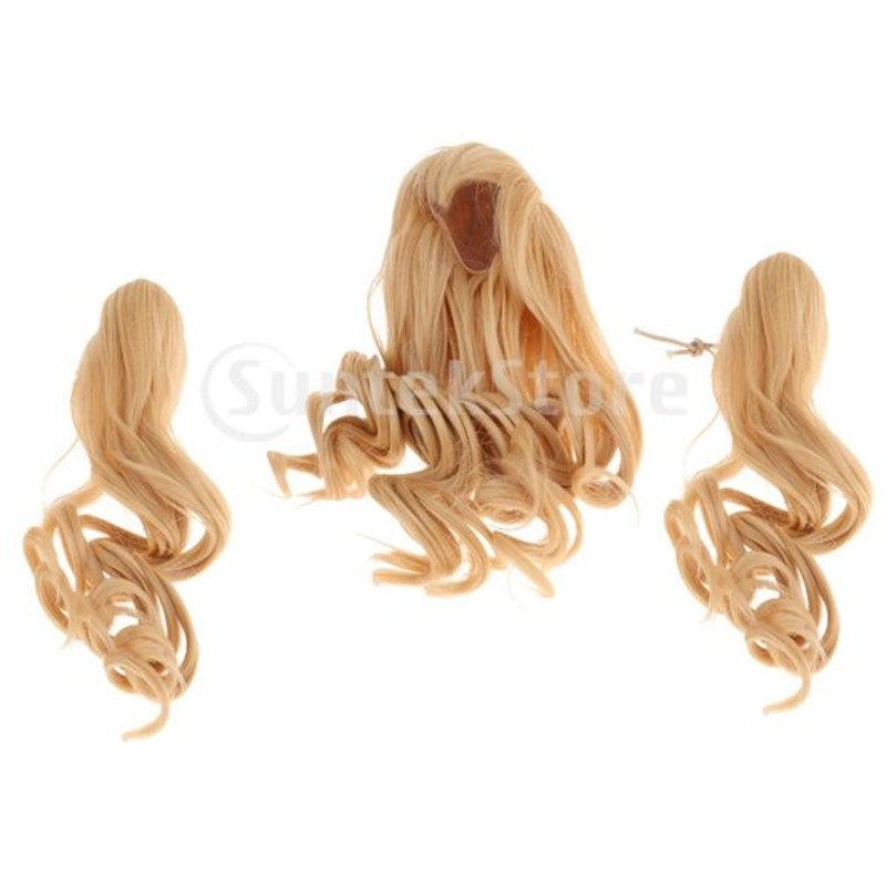 人形のための1 4 Bjd人形の髪の長い巻き毛のかつらdiy用品ライトイエロー 通販 Lineポイント最大0 5 Get Lineショッピング