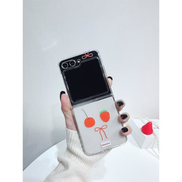 櫻桃蝴蝶結適用三星zflip7fe手機殼zflip6折疊屏flip5全包W25心系天下保護套超薄大視窗小眾女高級感可愛防摔