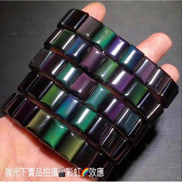 Sweet Heart 田芯好物精選 墨西哥???? 進口 彩虹?? 黑曜手鍊 蛋面 小人退散 簡約時尚 手排