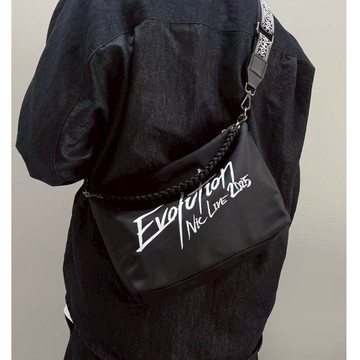 進化演唱會Evolution周邊潮流斜挎包男女黑色大容量手提包側/肩背包