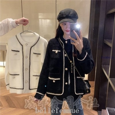 厚手ニットレディースツイードジャケットスーツ入学式結婚式二次会エレガントレトロ通勤olオフィス上品ノーカラージャケットおしゃれ韓国風 通販 Lineポイント最大get Lineショッピング