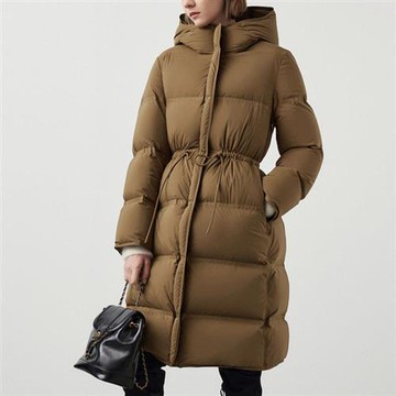 【巴黎精品】現貨+預購 頂級真羽絨外套90%鵝絨羽絨衣秋冬外套大碼休閒女裝-連帽收腰過膝女外套2色a1lm36