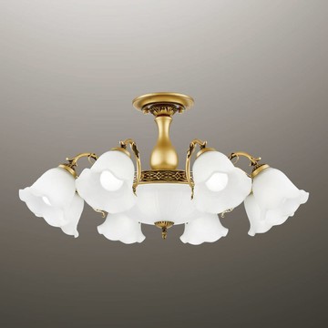 金色白玉玻璃半吸頂燈 F85-09-K2271