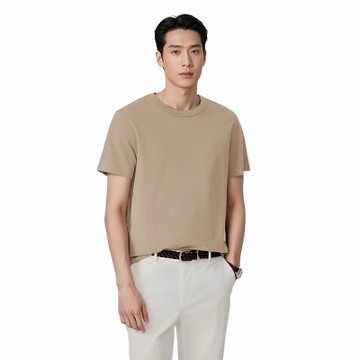 Polo Ralph Lauren RL 熱銷圓領小馬素面短袖T恤 上衣(青年款)-卡其色
