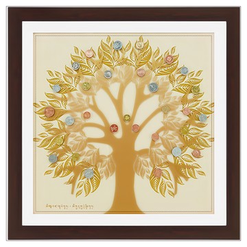 命運好好玩 湯鎮瑋 金幣輝煌搖錢樹掛畫  文公尺吉數迎福  48cm  8109426  1個