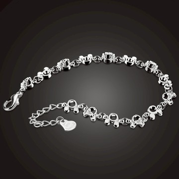 米奇手鏈女S925銀可愛簡約手鐲韓版小眾設計首飾品女閨蜜生日禮物