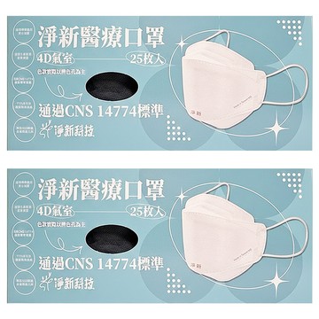 淨新科技 成人4D醫療口罩  25片  2盒  鐵灰色