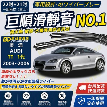 【AUDI TT 1代 8N 撥水劑專用雨刷】專為鍍膜玻璃研製 含水蠟 矽膠鍍膜 1998~2006 22+21吋 軟骨