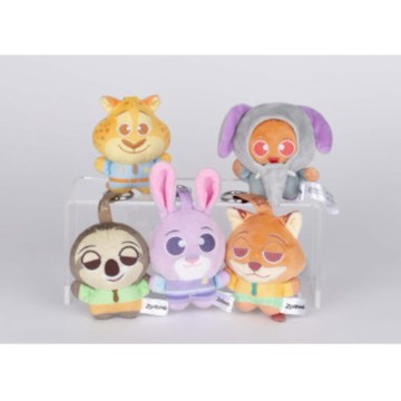 【迪士尼Disney】動物方城市1系列 扁扁絨娃吊飾-哈茱蒂/洪金豹/胡尼克/快俠/飛仔象裝【墊腳石】玩偶 鑰匙圈