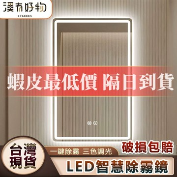 【台灣現貨⚡破損包賠】免運🌟豎款LED智能浴室鏡 三色無極調光 廁所鏡子 浴室化妝鏡 浴室鏡子 衛浴鏡子 壁掛除霧鏡